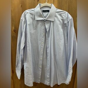 Zane Light Blue Checkered Dress Shirt mens XL